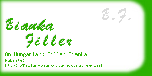 bianka filler business card